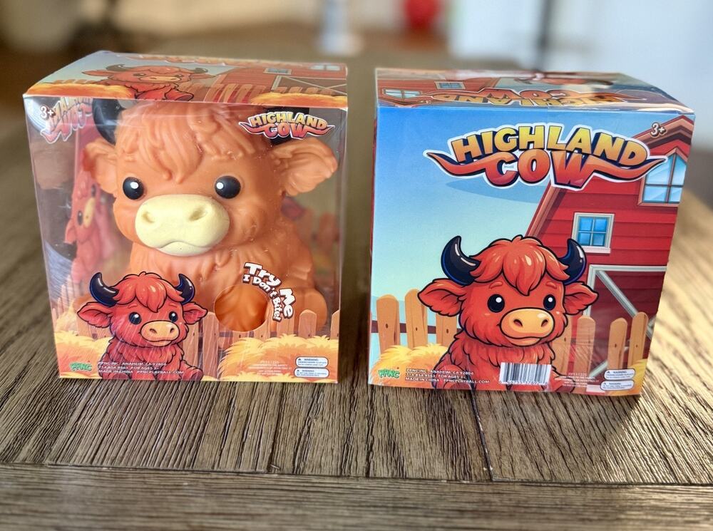 PPNC Highland Cow Squishy Viral Sensory Squeeze Fidget Toy New
